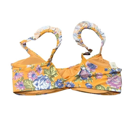 Aerie Orange and Purple Floral Bikini top XL NWT - Picture 3 of 5